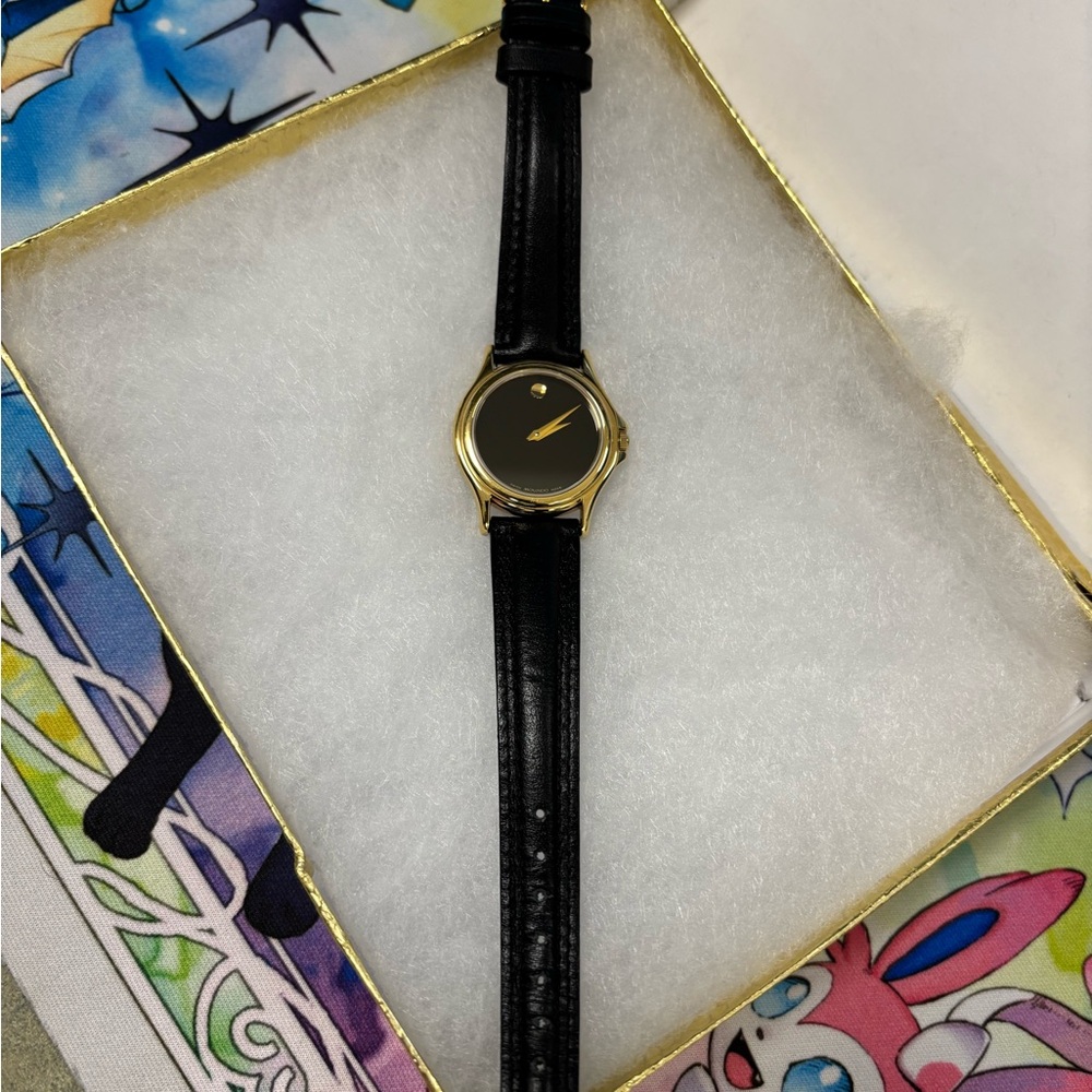 Movado Gold and Black Women's Watch - Picture 2 of 4